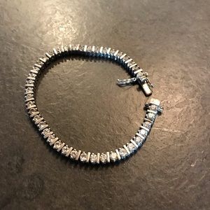 Cubic zirconia and silver bracelet